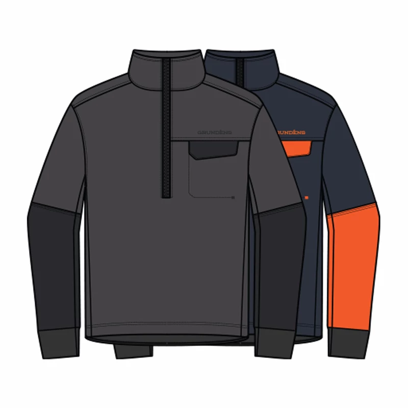 GRUNDÉNS FISHPICKING 1/2 ZIP SHIRT