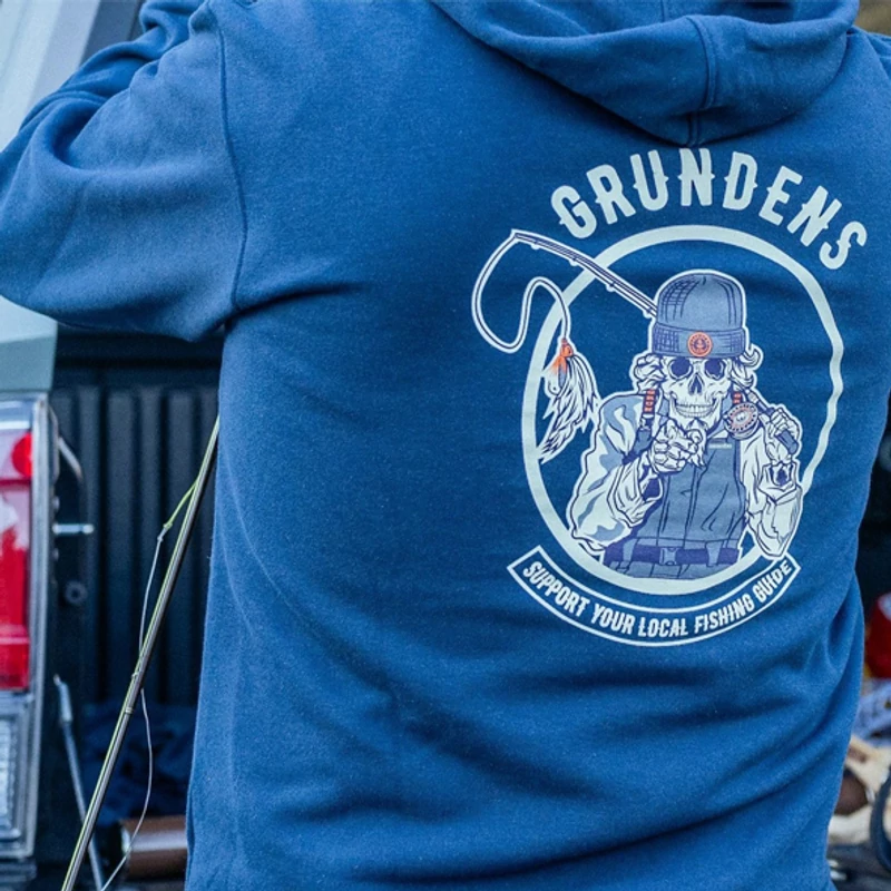 GRUNDÉNS Support Local Fishing Guides Displacement DWR pulóver