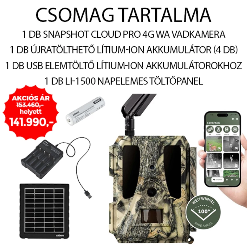 Csomagajánlat - Dörr SnapShot Cloud PRO 4G  kamera Li-ion kompatibilis szett