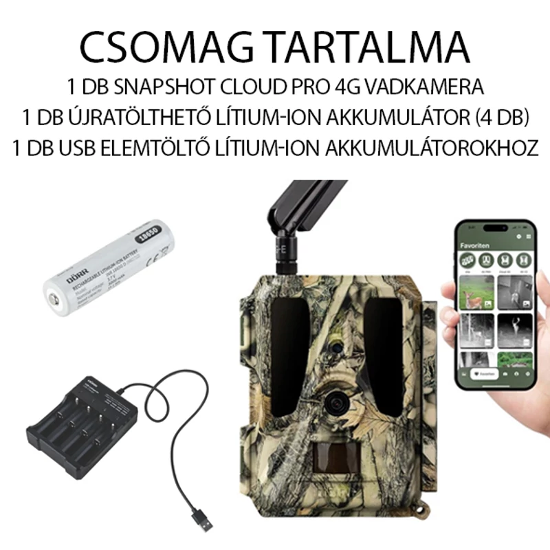 Csomagajánlat - Dörr SnapShot Cloud PRO 4G  kamera Li-ion kompatibilis szett